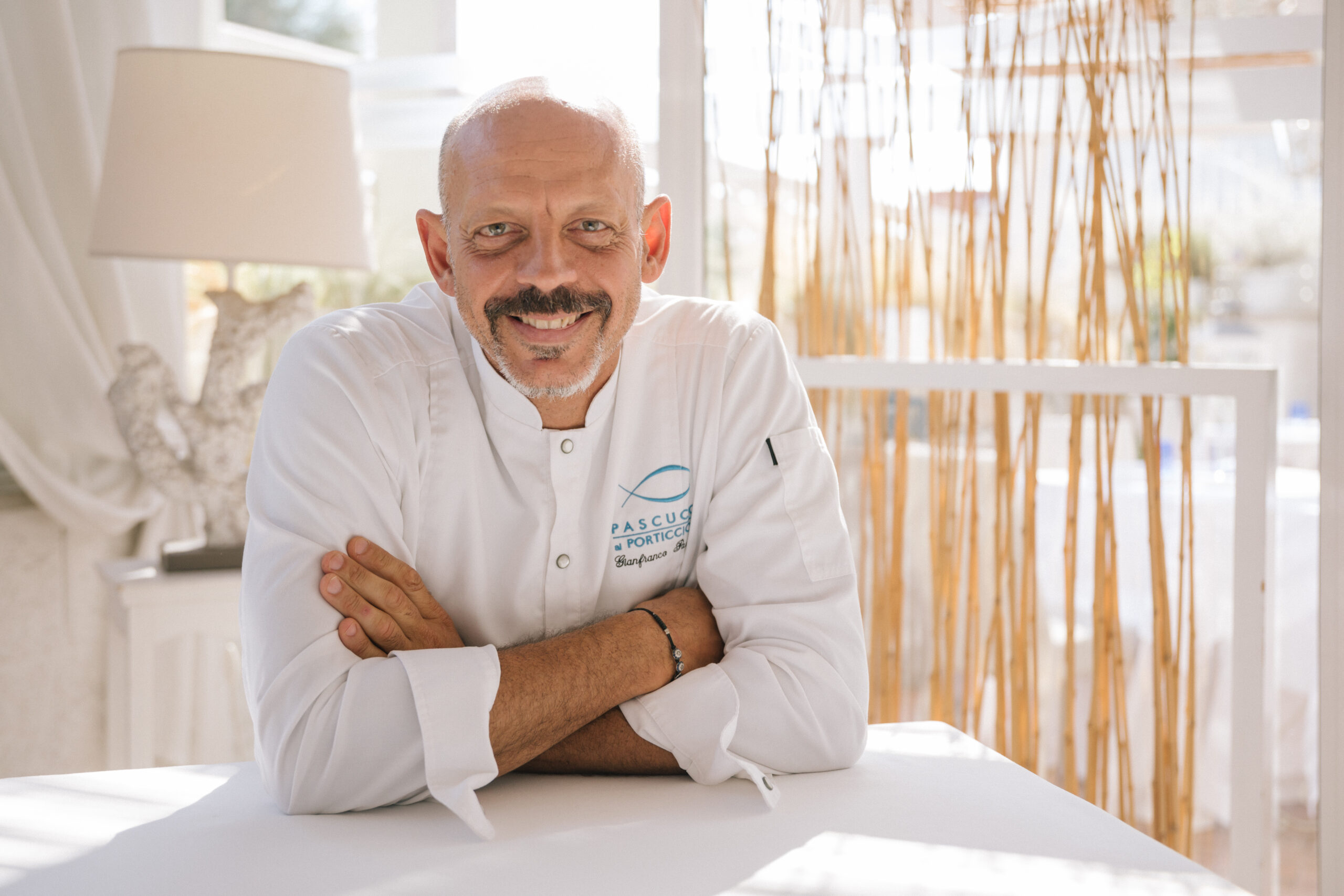 Lo chef Gianfranco Pascucci nel suo ristorante