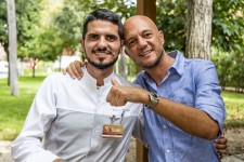 Lo chef Fabio Pecelli con Enrico Camelio, consulente nell'alta ristorazione e docente dell'Istituto Pellegrino Artusi di Roma